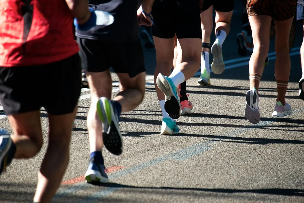 Group of people running in a 5K
